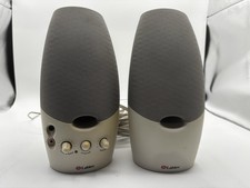 Pair of Labtec White Wired computer speakers Labtec LCS-1060. picture