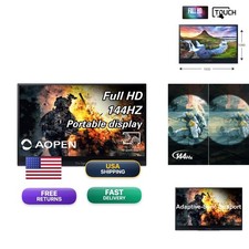 AOPEN by Acer 15.6in FHD 1920x1080 144Hz Gaming Portable Monitor 16PG7QTP picture