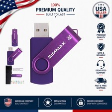 Durable 32GB Swivel Flash Drive - Plug and Play USB 2.0 Thumb Drive - Purple picture