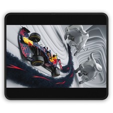 Racing Gamer Mouse Pad, Speedy Desktop Accessory, Red Bull Gift for Gamers picture