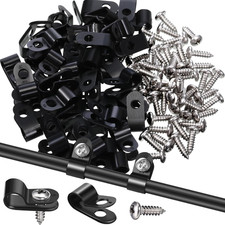 Hicarer 50 Pack R-Type Cable Clip Wire Clamp, Nylon Screw Mounting Cord Fastener picture