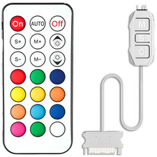 White ARGB Controller Kit, 21 Key Remote Control Mini RGB PC Fan Controller picture