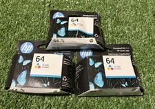 December 2025 : Lot 3 Genuine HP 64  Tri-color Ink Cartridge Set  picture