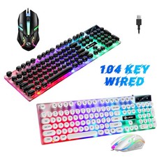 Wired LED RGB Gaming Keyboard & Mouse Combo, Punk Retro, Mechanical Feeling picture