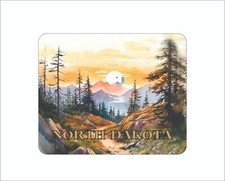 North Dakota Wilderness Art Mouse Pad Watercolor Painting Art 7 3/4 x 9