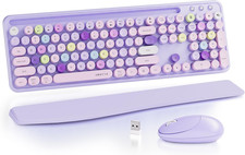 UBOTIE Ergonomic Wireless Keyboard and Mouse Combo with Phone Holder Wrist Rest, picture