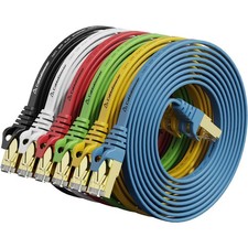 Cat 7 Ethernet Cable 7 FT 6 PCS Flat Shielded Patch Internet LAN Cord picture