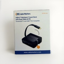 Cable Matters USB-C Multiport Adapter with Dual DisplayPort & PD - 201055-BLK picture