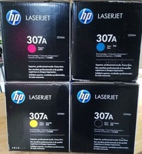 Set of 4 New Genuine HP 307A CE740A CE741A CE742A CE743A Toners -- OPEN BOX picture