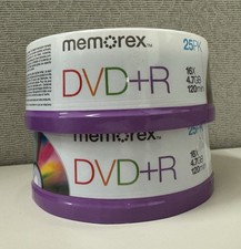 2X Memorex DVD-R 16x 4.7GB 120 Min 25 Pack Spindle - New & SEALED (50 Total) NOS picture