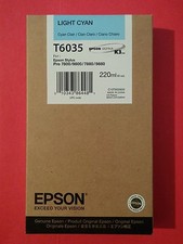 01-2024 NEW 220ml GENUINE EPSON T6035 LIGHT CYAN K3 INK PRO 7800 9800 7880 9880 picture