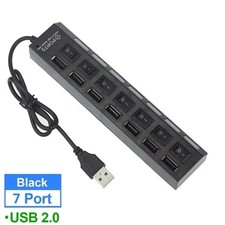7 Port USB 2.0 / 3.0 Hub Splitter Adapter High Speed For PC Laptop Mac Desktop picture