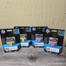 HP 02 Ink Cartridge Lot 4 Genuine OEM Yellow Light Magenta C8773WN C8775WN picture