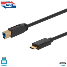 1.5FT USB 3.0 USB-C Type C to Type B SuperSpeed Printer Data Cable 32AWG Black picture