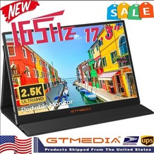 GTMEDIA 17.3'' QHD 165Hz Portable Monitor 2.5K HDMI USB-C Laptop Screen Extender picture