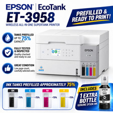 Epson EcoTank ET-3958 All-in-One Printer| Display Unit - Under 500 Pgs | 75% Ink picture
