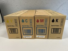 SET OF 4 GENUINE DELL 5110 5110cn BCYM JD750/KD557/GD898/GD900 TONER CARTRIDGES picture