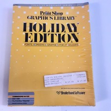 NOS Vintage 1986 Commodore 64 Print Shop Holiday Edition Instructions Box picture