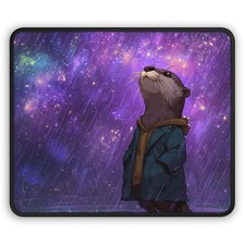 Otter Stargazing Gaming Mouse Pad | Cosmic Rain, Cute Animal picture