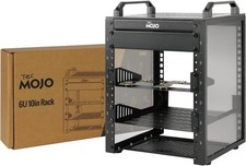 Compact 6U Mini Network Rack with Translucent Panels & Handles, Black picture