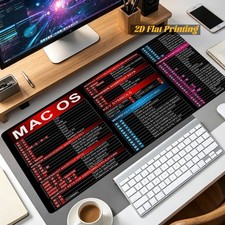 1pc Mac OS Shortcut Cheat Sheet Printed Large Mouse Pad | 2D Flat Printed Desk picture