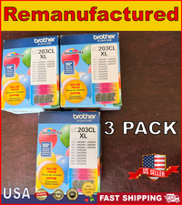 Genuine Brother LC203CL XL Ink Cartridge High Yield Sealed New 11/2023| 3 PK picture