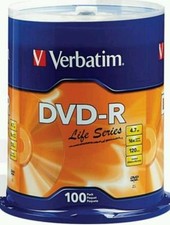 400 VERBATIM Life Series 16X DVD-R DVDR 4.7GB Branded Logo 100 x4 pack EXPEDITED picture