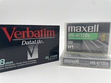 Verbatim data life 8mm DL 112M and Maxell HS-4/120s Data Cartridge Lot of 3 new picture