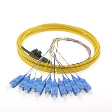 10 Pack of 3m 12-Fiber SC/UPC Singlemode Flat Ribbon Pigtail Yellow picture