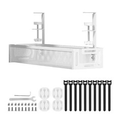 25 In. under Desk Cable Management Tray, Metal Cord Organizer with Clamp for Sta picture