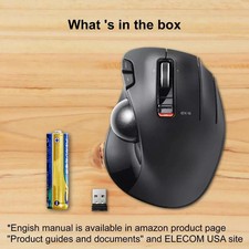 ELECOM EX-G Trackball Mouse, 2.4GHz USB Wireless, Ergonomic Design, Thumb Smooth picture