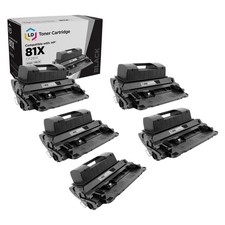 5PK LD Replacement CF281X Compatible With HP 81X Black for M604 M605 M606 M605x picture