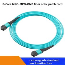 1-30M MPO Male to MPO Female OM3 Fiber Opticial Patch Cord MTP 8|12F Type A lot picture