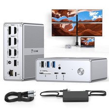 18 in 1 Docking Station Quad Monitor USB C DisplayLink picture