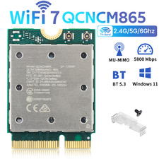 WiFi 7 Card QCNCM865 Tri-Band 5800Mbps BT 5.3 GFF M.2 Key E Network Card for PC picture