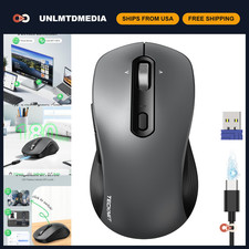 Rechargeable Wireless Bluetooth Mouse, 4-Way Scroll Wheel, Connects 3 Devices picture