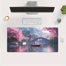 1pc Cherry Blossom Beauty Printed Desk Pad/Non-Slip Rubber Mousepad Desk Pad√ picture
