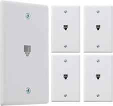1-Port Telephone Jack Wall Plate, 6P4C, for RJ11 Telephone Cables, Single Gang, picture