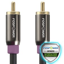 FosPower RCA Male Dual Layer Gold Plated Subwoofer Audio Cable Cord Adapter Plug picture