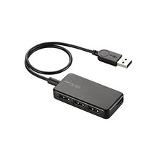 ELECOM USB 2.0 Bus-Powered Hub for Tablets Swivel Connector 4 Ports Black picture