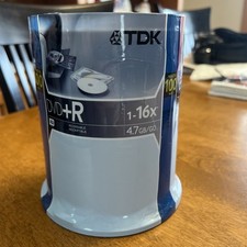 TDK DVD-R 1-16x spd 4.7 GB Recordable Disks Brand New, Sealed 100 Pack Spindle picture
