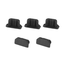 Silicone Micro USB Anti-Dust Stopper Cap Cover Black 5pcs picture