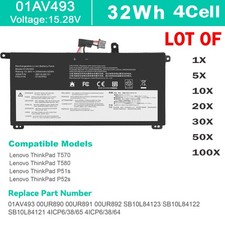 LOT 01AV493 Battery For Lenovo ThinkPad T570 T580 P51S P52S 00UR890 00UR891 32WH picture