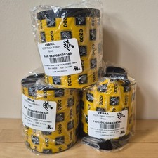 3 rolls Zebra 6200 Resin Ribbon Black Part Number 06200BK08345 picture