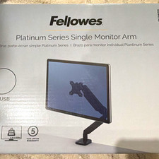 Fellowes Platinum Series Single Monitor Desk Mount Arm Tilt/Rotate 2x USB picture