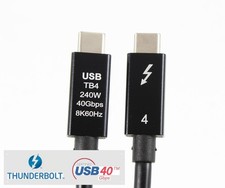 USB4 Type-C to Type-C Thunderbolt Cable USB-C Male to Male Black Lifetime picture