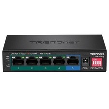 TRENDnet TPE-TG51g 5-Port Gigabit Long-Range PoE+ Switch 60W Metal DIP VLAN QoS picture