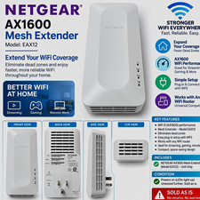 NETGEAR AX1600 WiFi 6 Dual-Band Mesh Range Extender EAX12 White picture