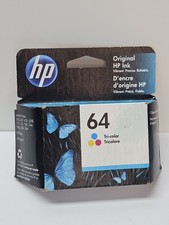 HP #64 Color Ink Cartridge 64 N9J89AN  NEW GENUINE EXP:07/2021 picture