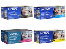 Genuine Brother TN110 Toner Set, TN-110BK, TN-110C, TN-110M, TN-110Y, Ship Fast picture